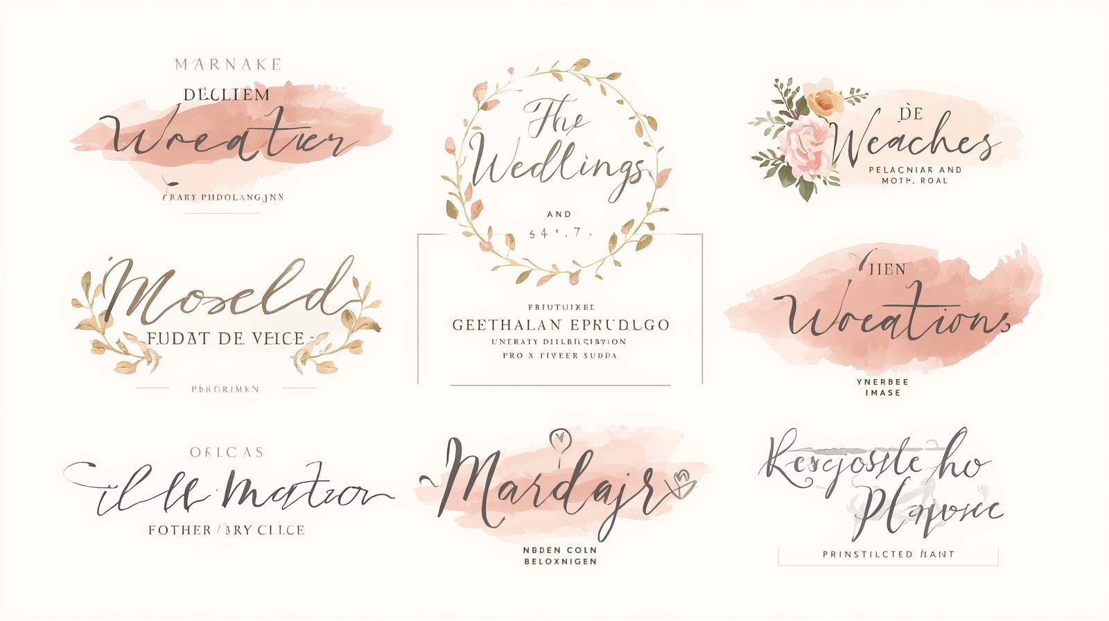 Watercolor Logos in Wedding Branding
